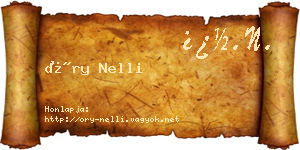 Őry Nelli névjegykártya